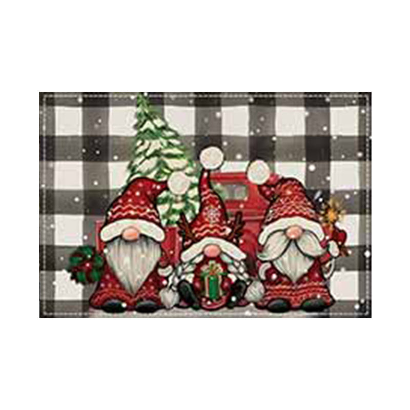 Christmas Snowman Linen Meal Mat Snowflake Grid Printed Table Mat Christmas Party Decoration Insulation Mat Holiday Decoration