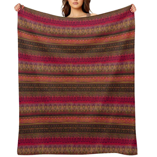 Earthy African Ombre Mud Cloth Wrinkle-free Throw Blanket