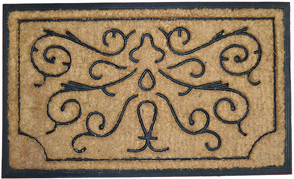 Swirls and Twirls Rubber Coir Doormat