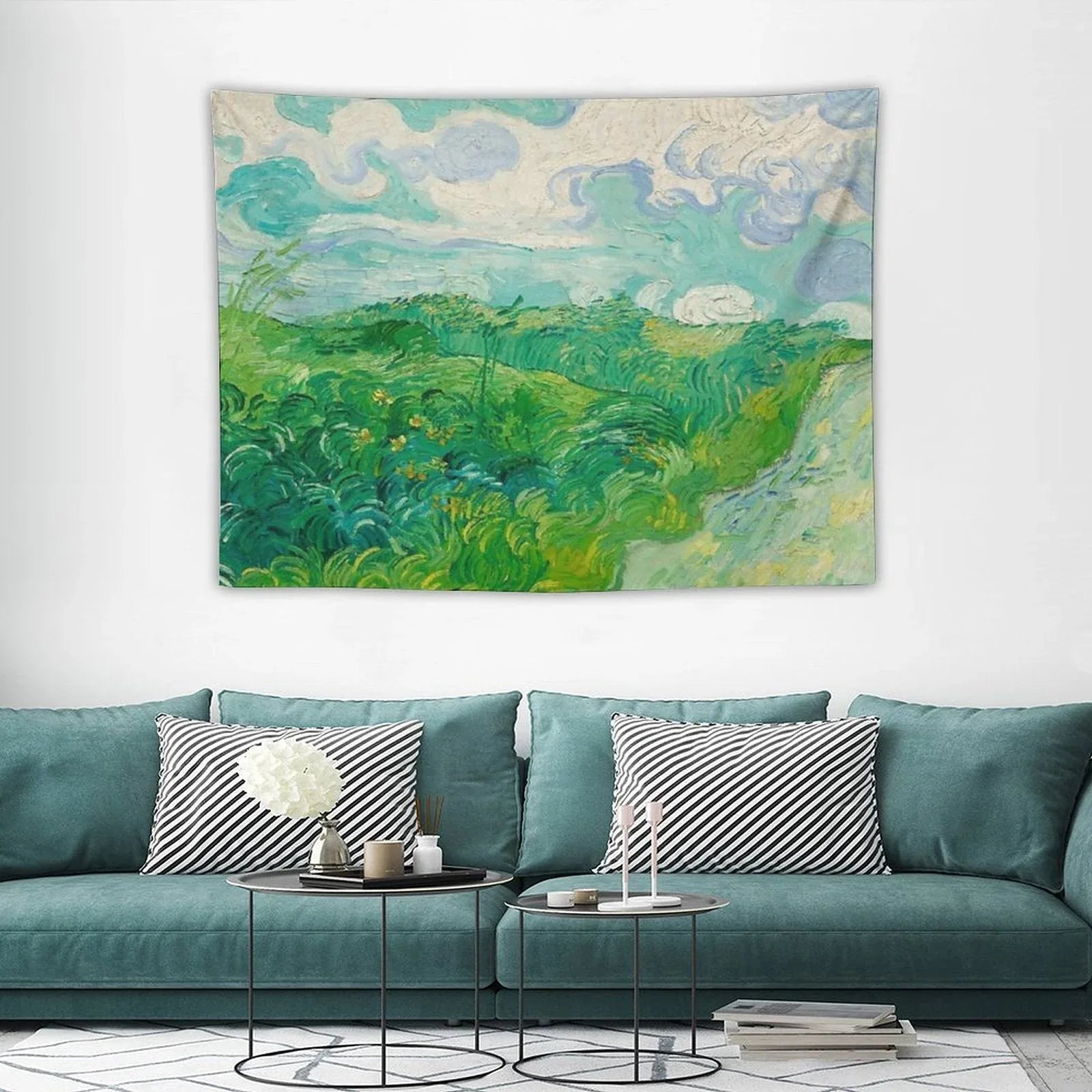 Green Wheat Fields, Auvers, Vincent Van Gogh Tapestry