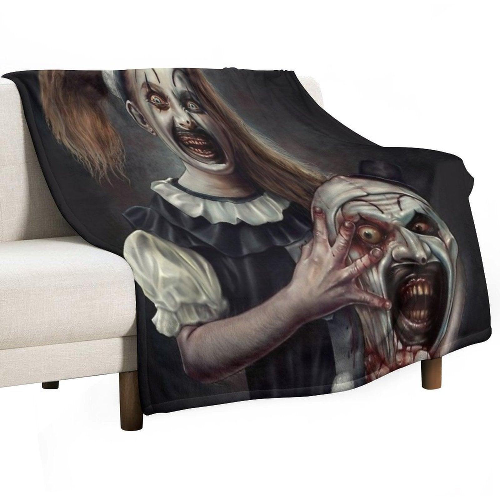 Terrifier 2- The Little Pale Girl Throw Blanket