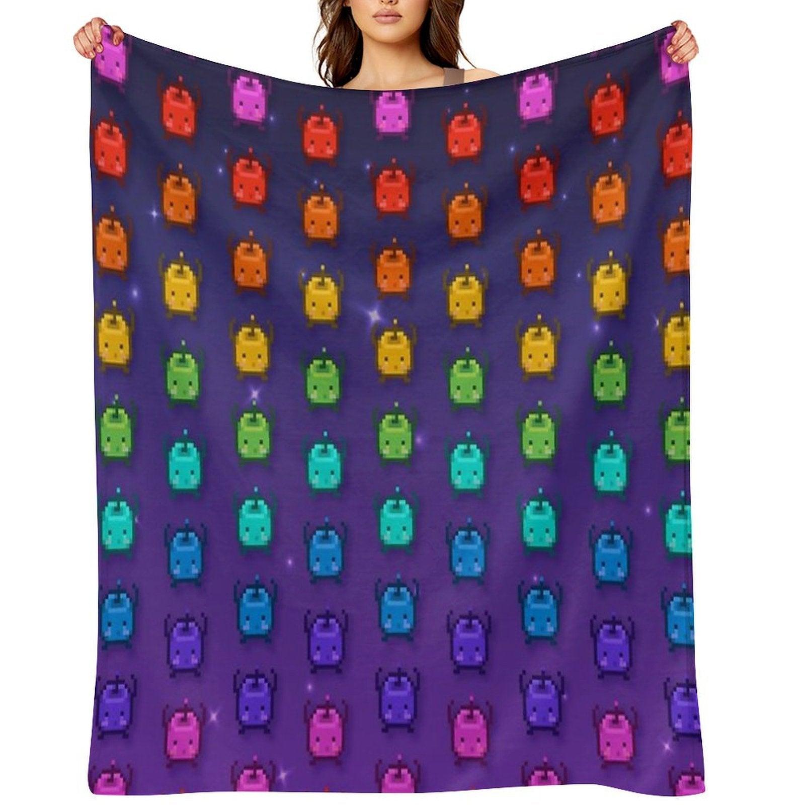 Stardew Valley Rainbow Junimos Throw Blanket