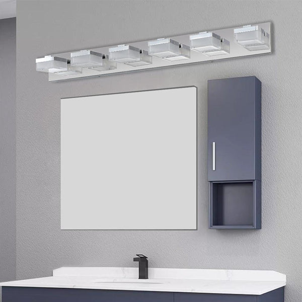 Modern 6-Light Chrome LED Vanity Mirror Light Fixture For Bathrooms And Makeup Tables