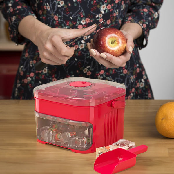 50-grid ice maker with new large capacity - household food-grade plastic double-layer ice storage barrel & ice ball mold set