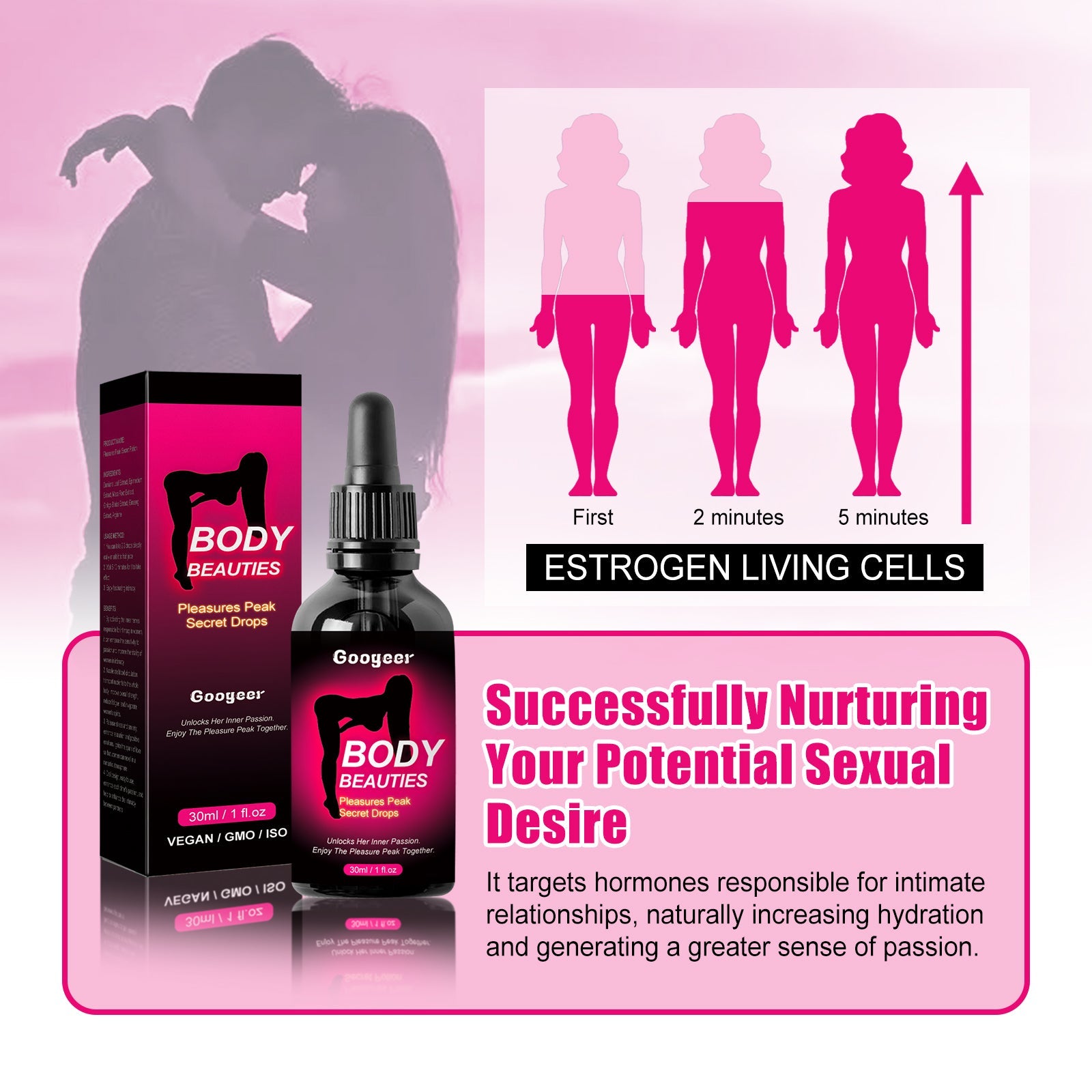 Feminine Care Drops, Moisturizing Gentle Massage Health Care Drops For Women's Body Skin