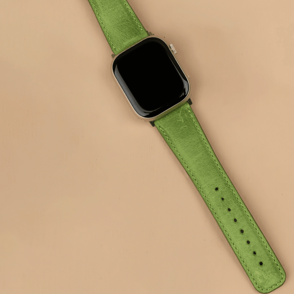 Apple Watch Sheen Green Leather Strap - Boston