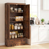72 Inch Tall Kitchen Pantry Cabinet Farmhouse Wooden Cupboard with 2 Doors-Rustic Brown