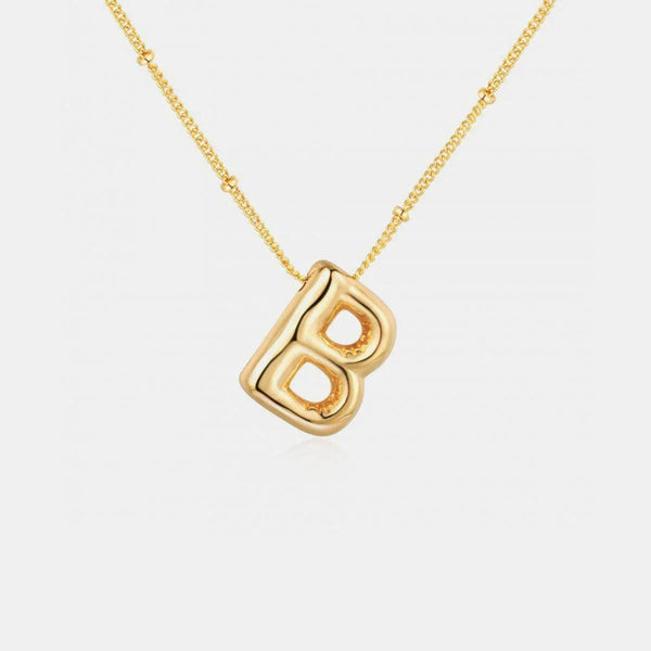 Gold Initial Letter Pendant Necklace - Gifts for You 'n Me