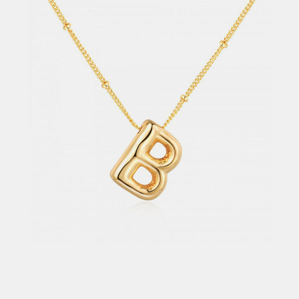 Gold Initial Letter Pendant Necklace