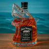 Shark Head Glass Bottle Collectible Whiskey Decanter Movie Memorabilia