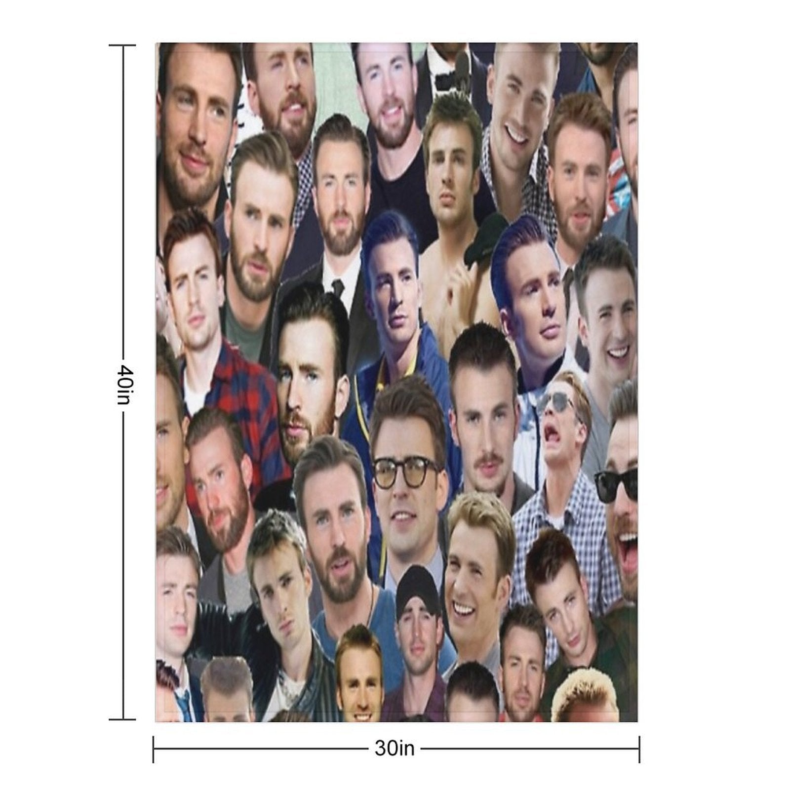 Chris Evans Collage Quick-dry Throw Blanket