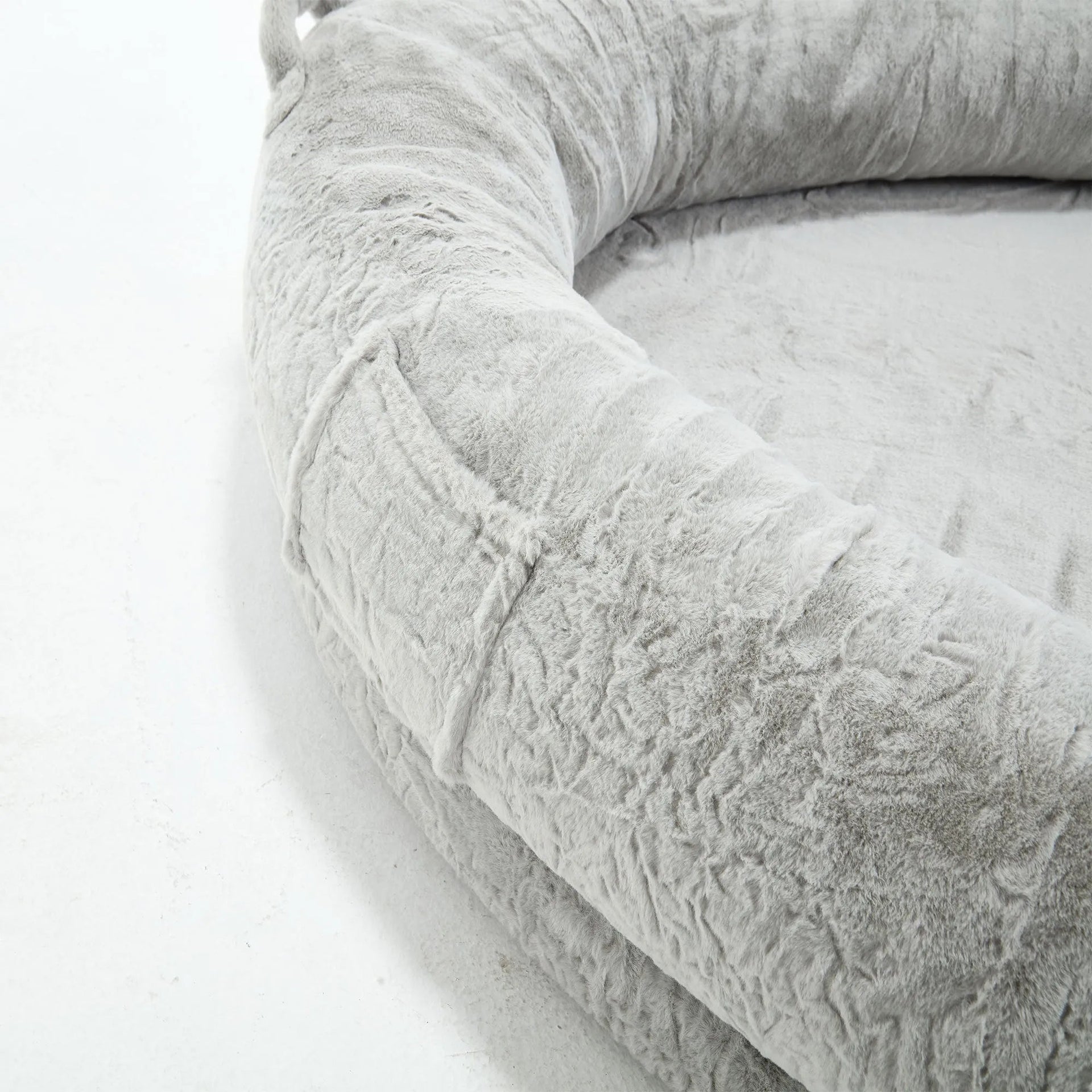 🇫🇷🇪🇪 🇸🇭🇮🇵🇵🇮🇳🇬 Human Dog Bed for Adult, Memory Foam Human Size Pet Bed for Human With Storage Pocket, Light Gray