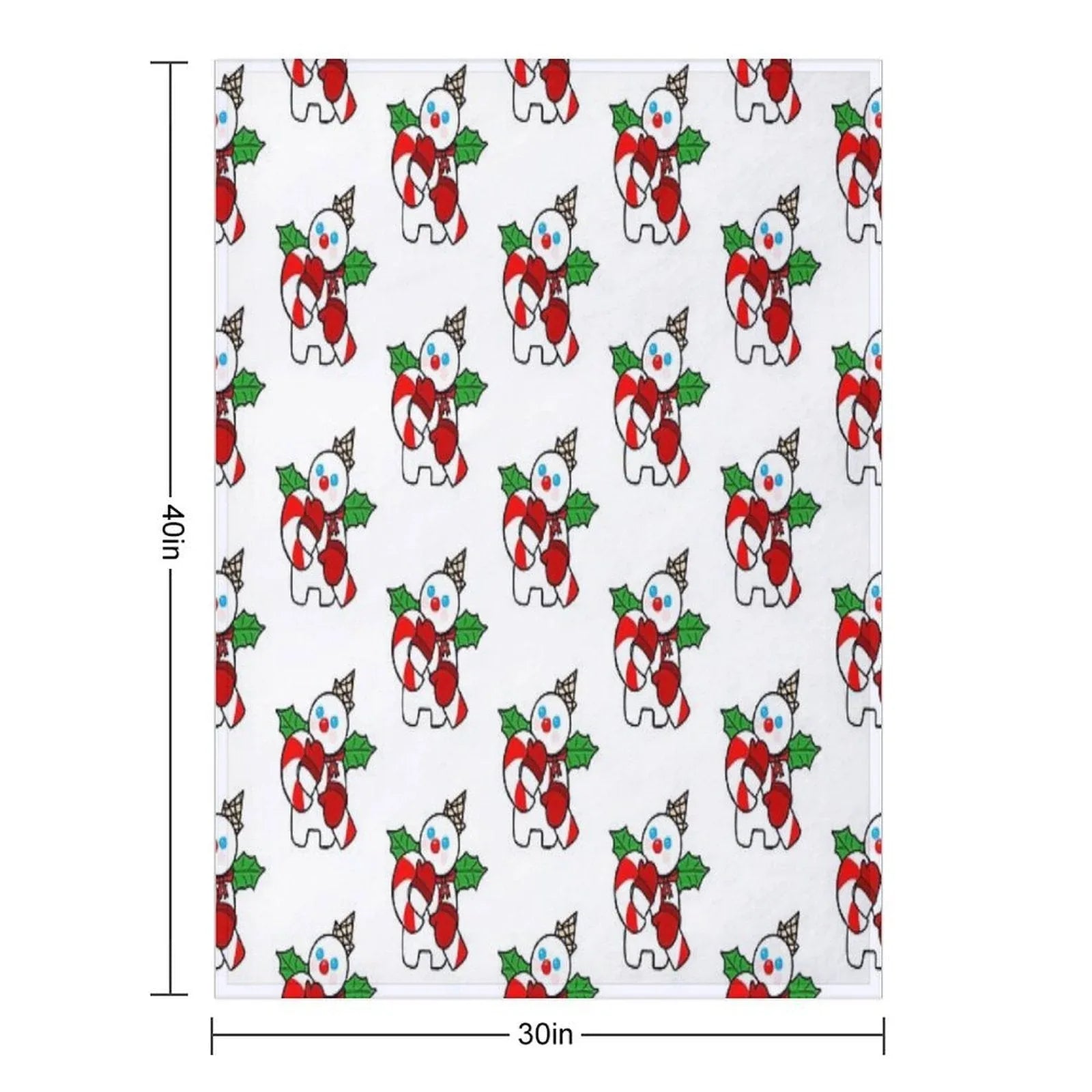 Mr. Bingle with Candy Cane Throw Blanket