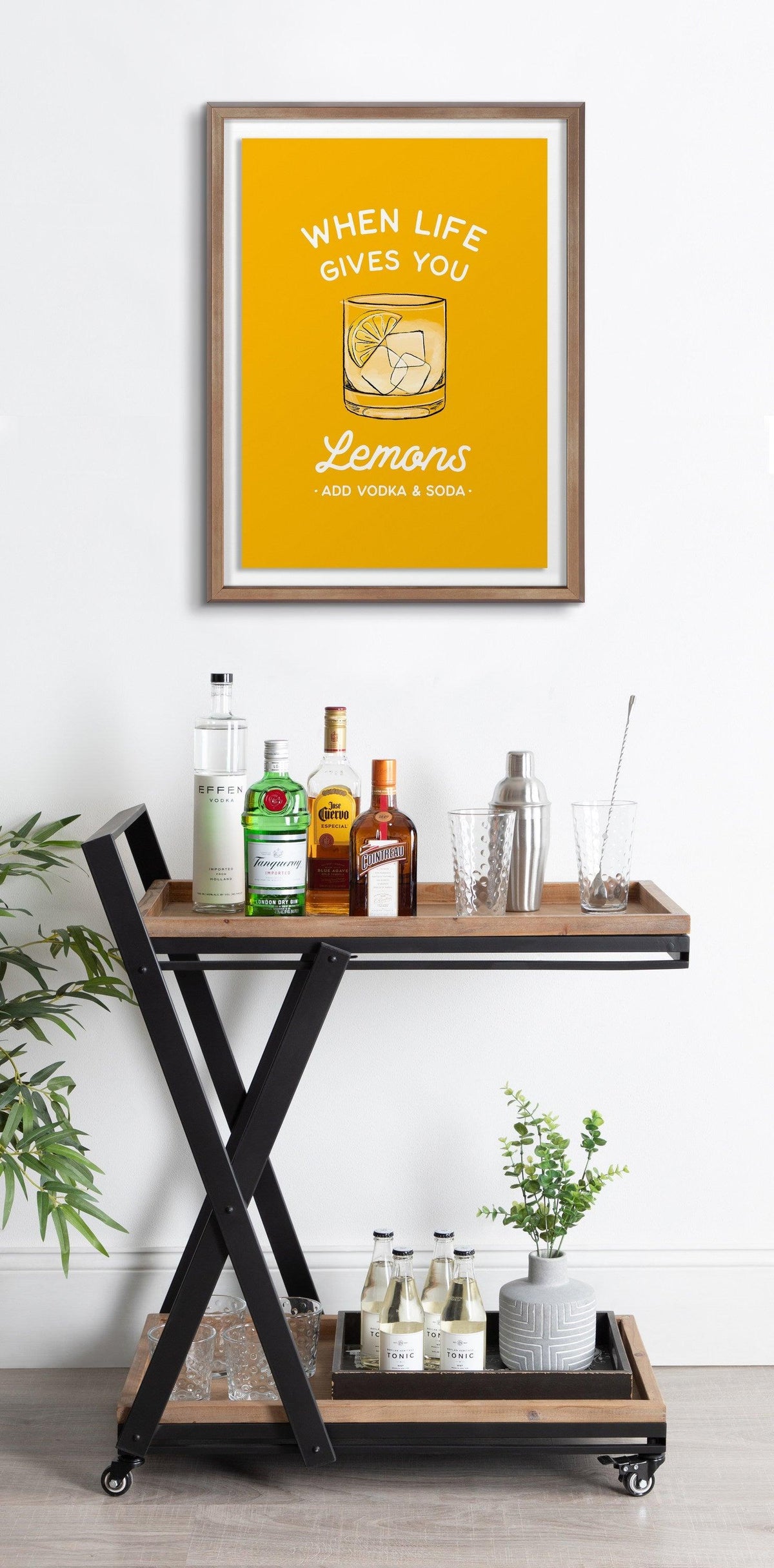 Blake When Life Gives You Lemons Yellow Framed Printed Glass by The Creative Bunch Studio