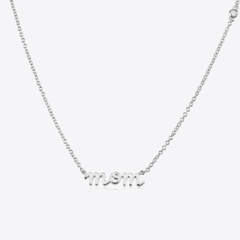 Silver MOM Pendant Necklace