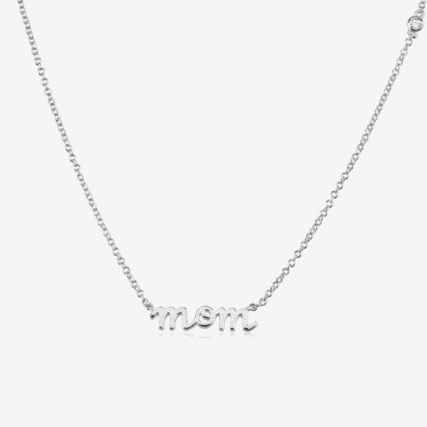 Silver MOM Pendant Necklace