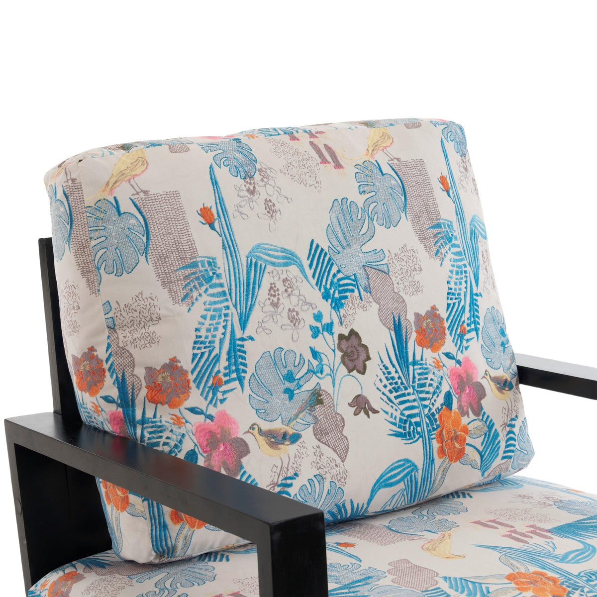 Mid-Century Modern Armchair with Solid Wood Frame