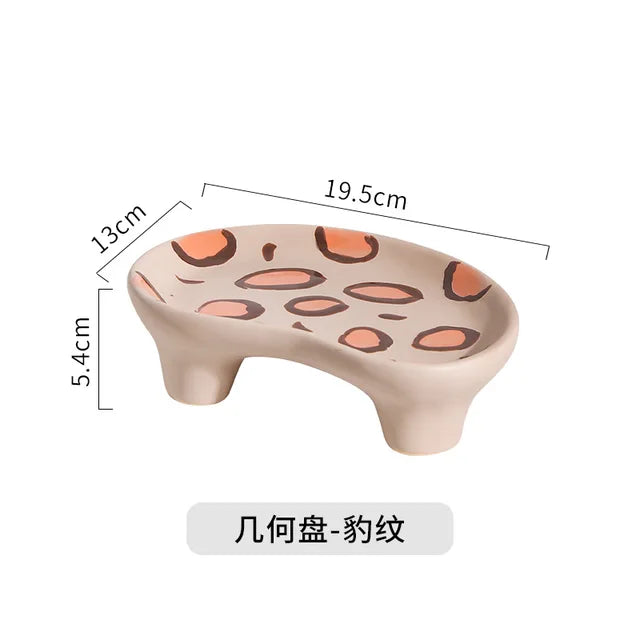 Creative Ink Splashing Fruit Plate Ceramic Plate Couple Afternoon Tea Dessert Cake Plate Coffee Cup Retro Home Kitchen Tableware