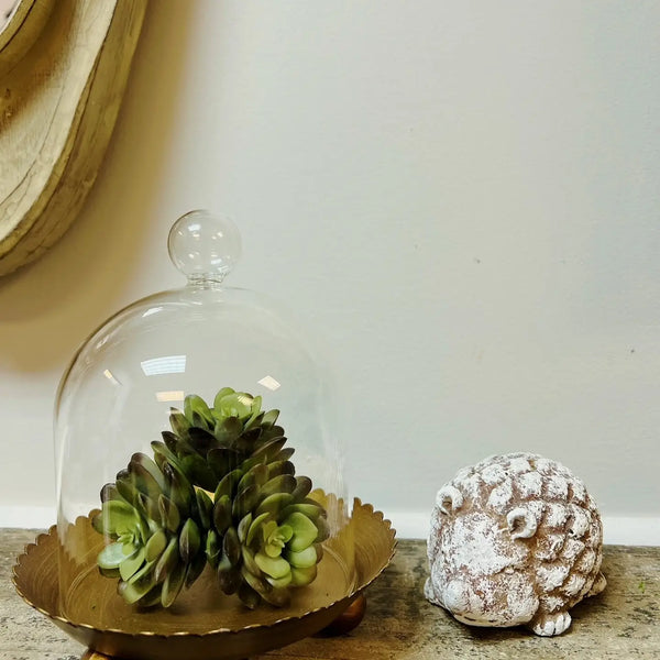 Cloche Candle Holder with Metal Plate