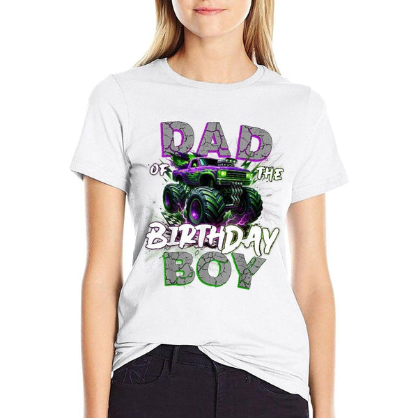 Dad Of The Birthday Monster Truck Family Matching Party  Wrinkle-resistant T-Shirt