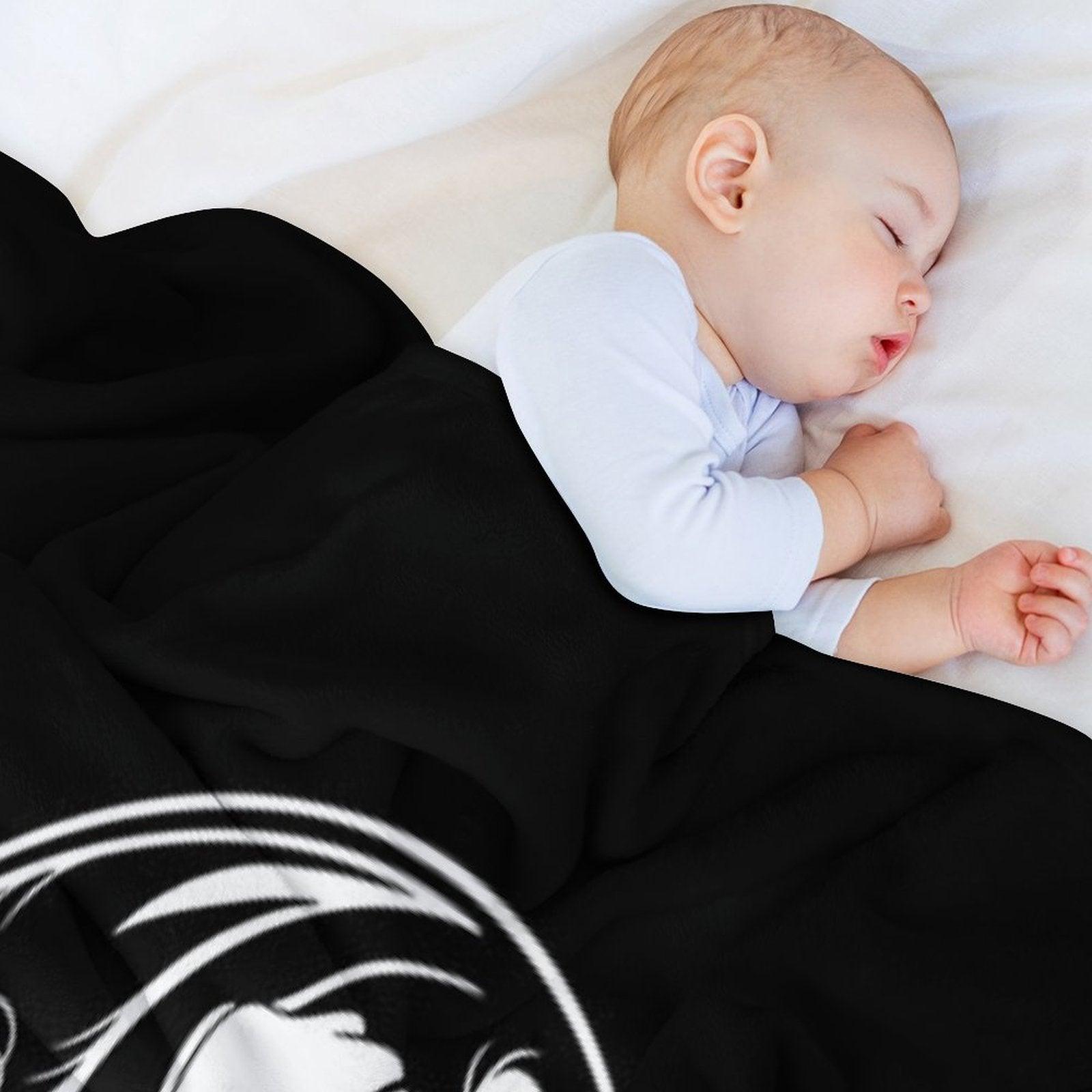 Black And White Yin Yang Koi Fish Throw Blanket