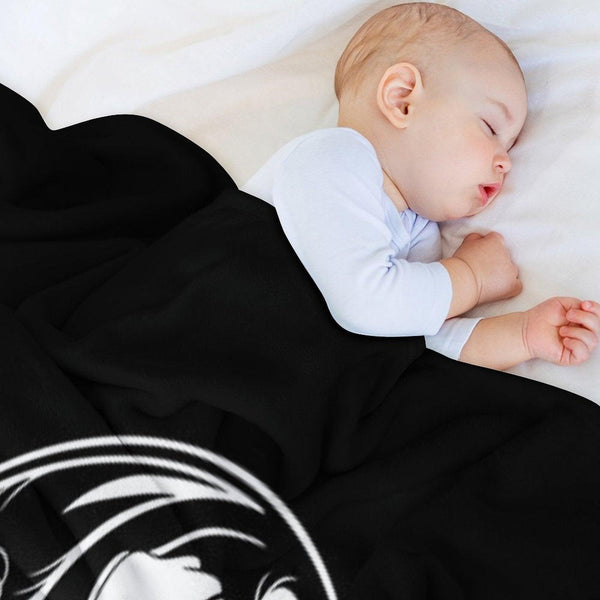 Black And White Yin Yang Koi Fish Throw Blanket