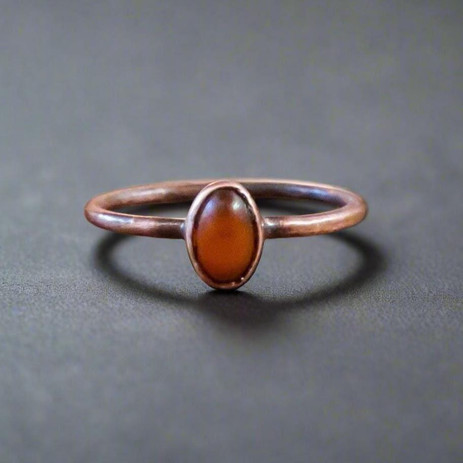 Copper Amber Ring - Warmth for the Heart and Spirit | By Blackbird & Sage