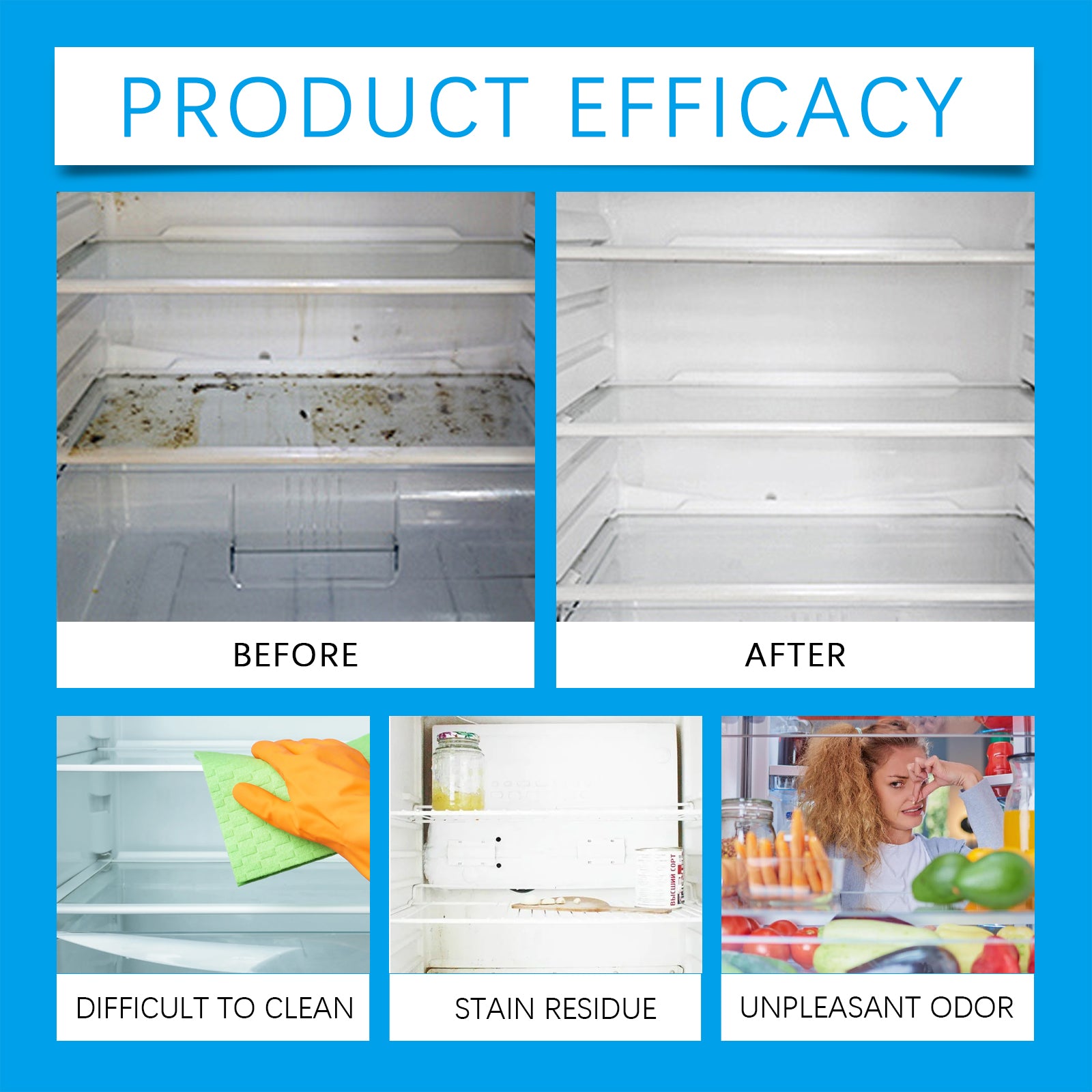 Refrigerator Cleaning Effervescent Tablet Kitchen Refrigerator Cleaning Anti-Oil Anti-Odor Multi-Purpose Cleaning Tablet