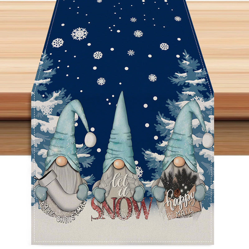 Dwarf Christmas Table Flag Living Room Festival Tablecloth Home Cabinet Decoration Tablecloth Mat Tea Flag