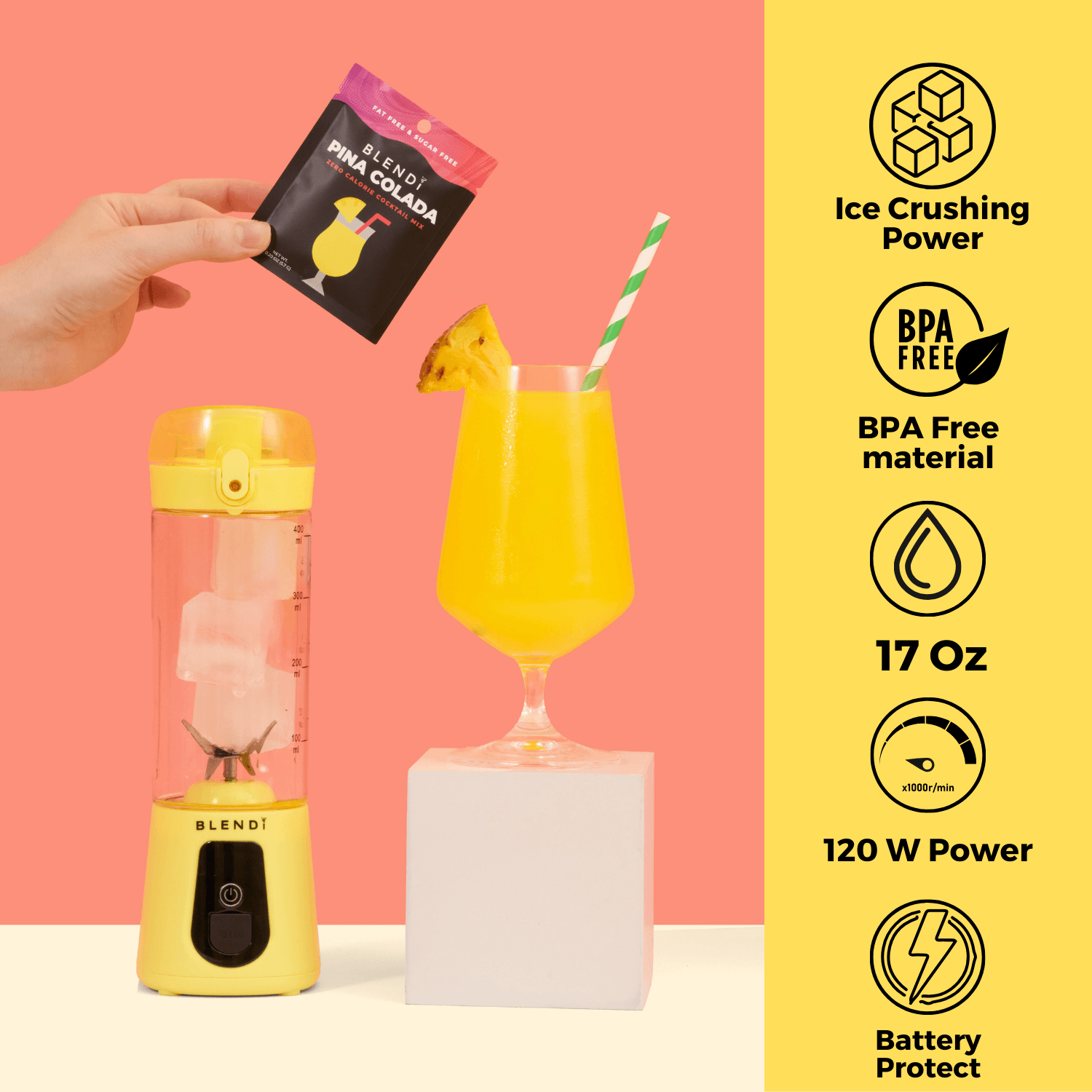 Pro+ Ice Crushing Portable Blender (17oz)