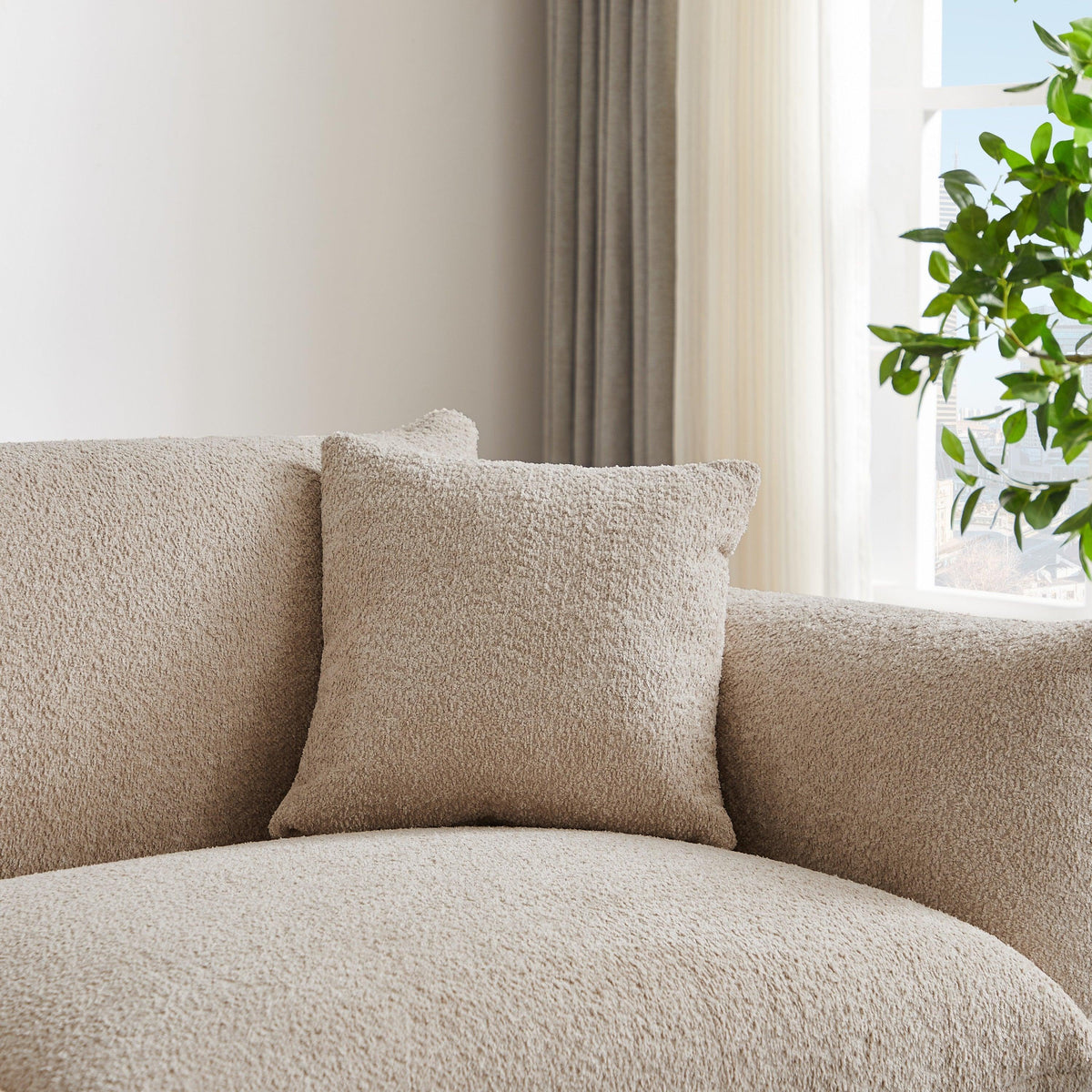 Oversized Loveseat Sofa for Living Room, Sherpa Sofa with Metal Legs