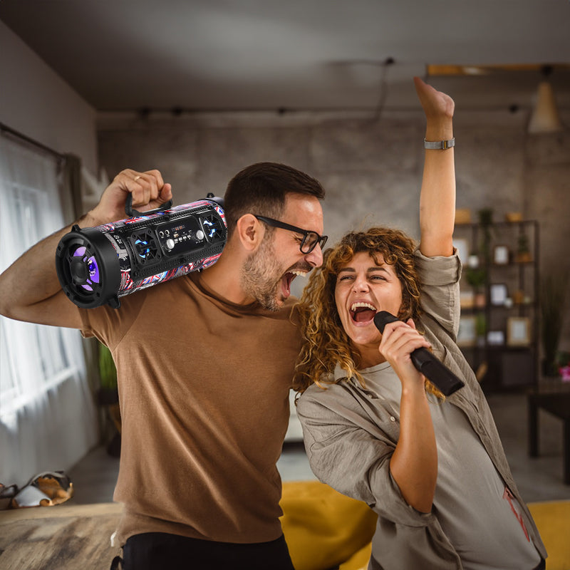 New Wireless Karaoke Smart Bluetooth Speaker, Car Audio Subwoofer, Gift for Computers/People, Street Fashion Gift