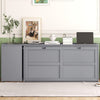 Queen Size Murphy Bed with Rotable Desk  Gray - GX000340AAE