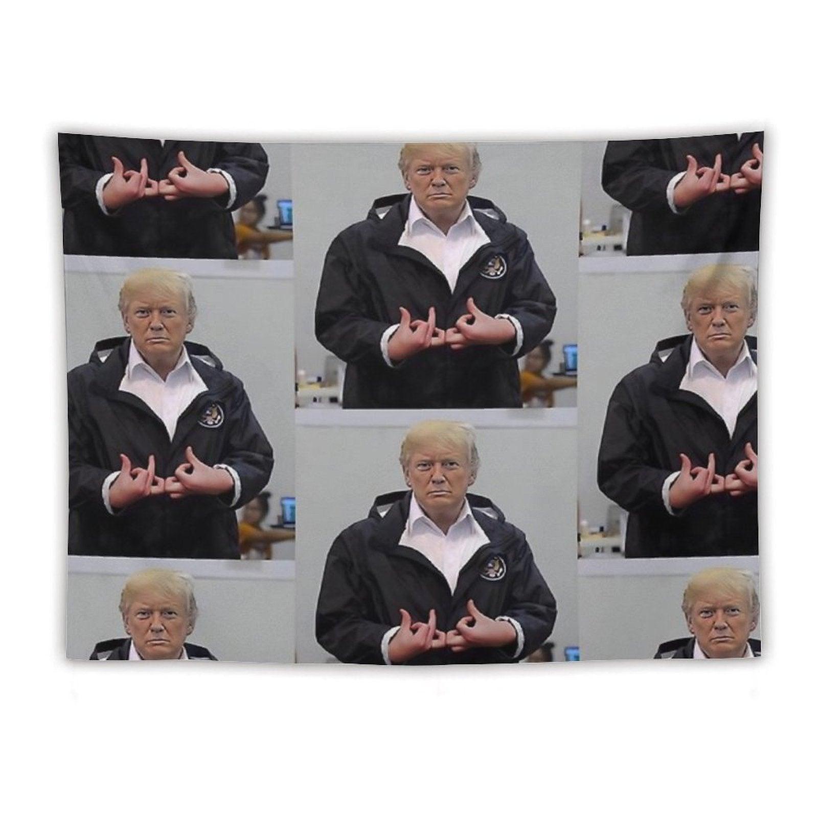 Donald Trump Suwoo Gang Sign Tapestry