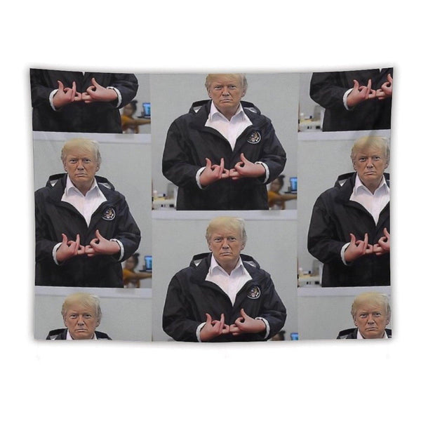 Donald Trump Suwoo Gang Sign Tapestry