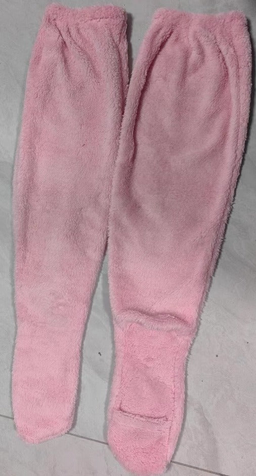 Indoor Plush Warmth Long Socks Cute Fuzzy Socks Over Knee Winter Leg Warmers Plush Sock Slippers Cozy Stocking