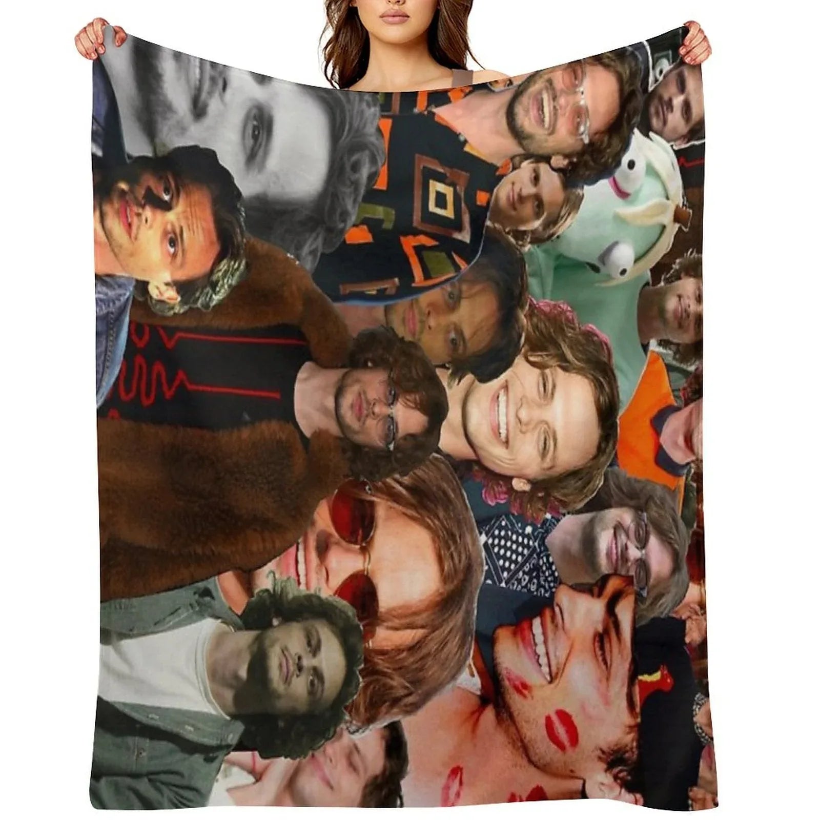 Matthew Gray Gubler Collage Throw Blanket