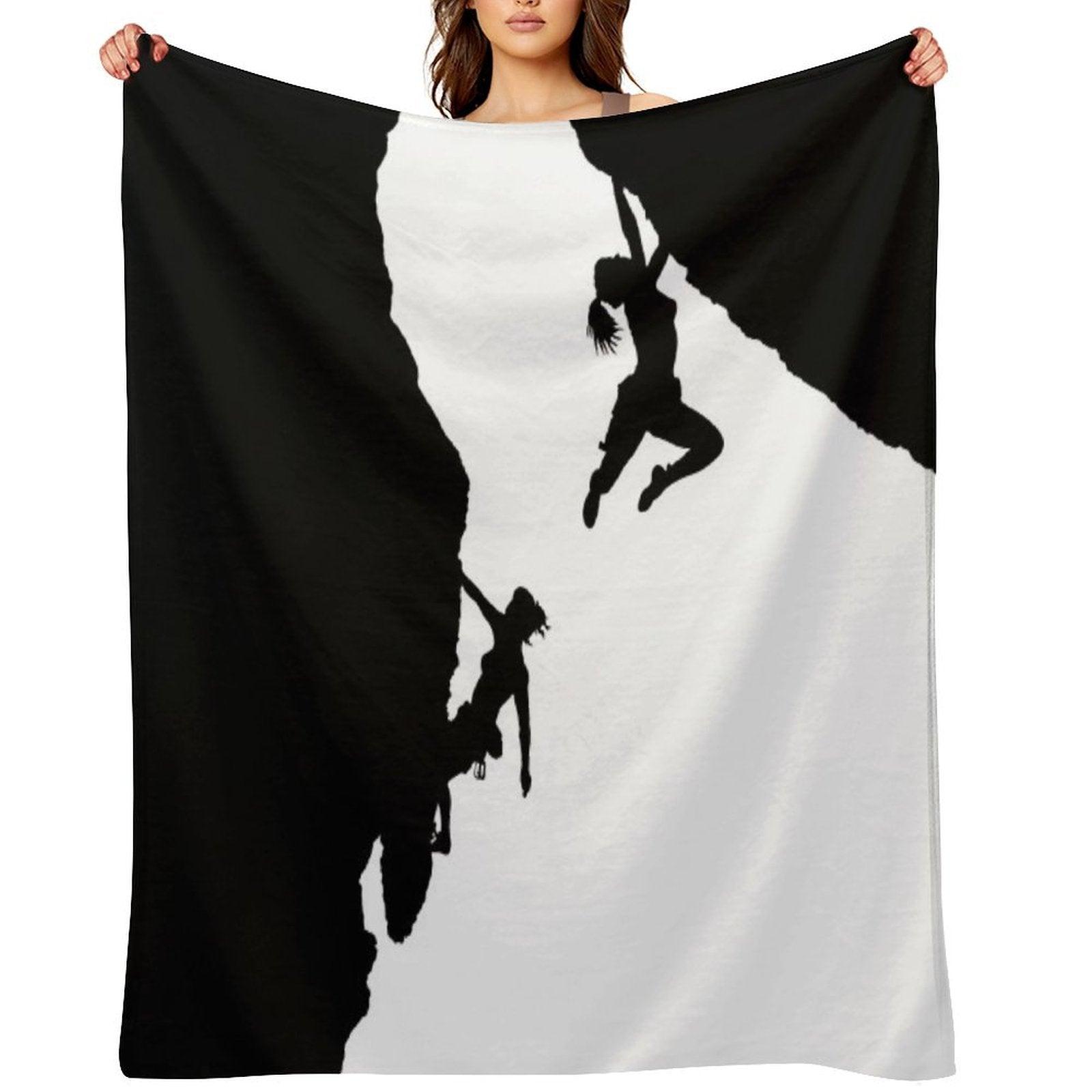 Women Rock Climbing Throw Blanket