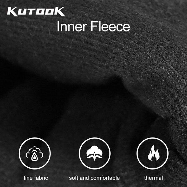 KUTOOK Winter Ski Mittens Windproof Snowboard Mittens Thermal Fleece Lining Skiing Gloves Waterproof Goatskin Palm Outdoor Sport