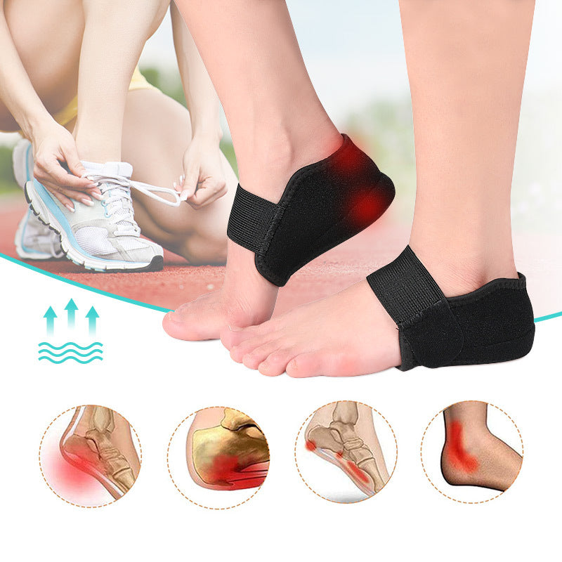 Height-Boosting Heel Protector with Shock Absorption and Pressure Relief, Magic Tape Foot Heel Cover, Silicone Anti-Slip Half-Size Pad