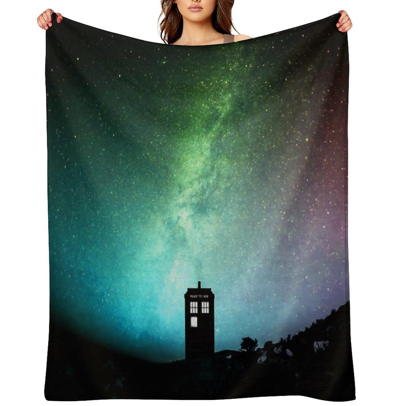 Starry Moon Art Blossom Throw Blanket