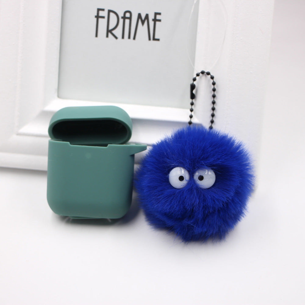 Spirited Away Dust Elf briquettes keychain pendant plush round student bag key pendant gift