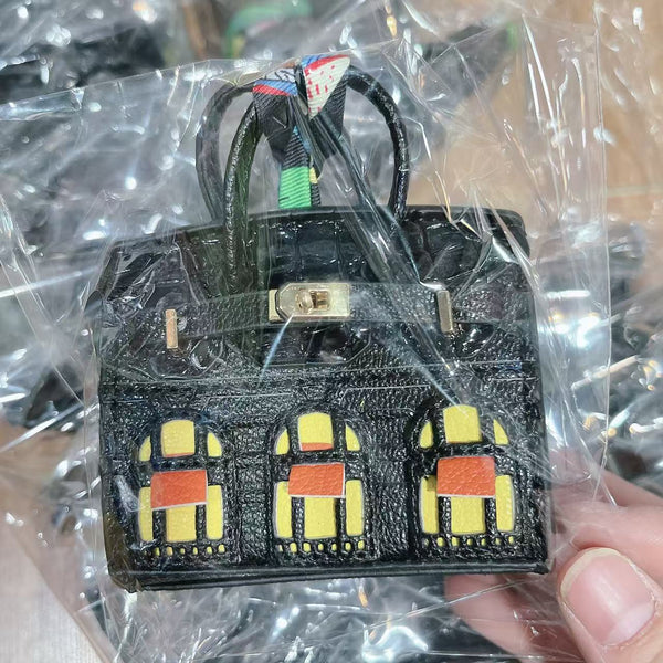 Small house bag mini window pendant headphone bag lipstick car key backpack backpack decoration