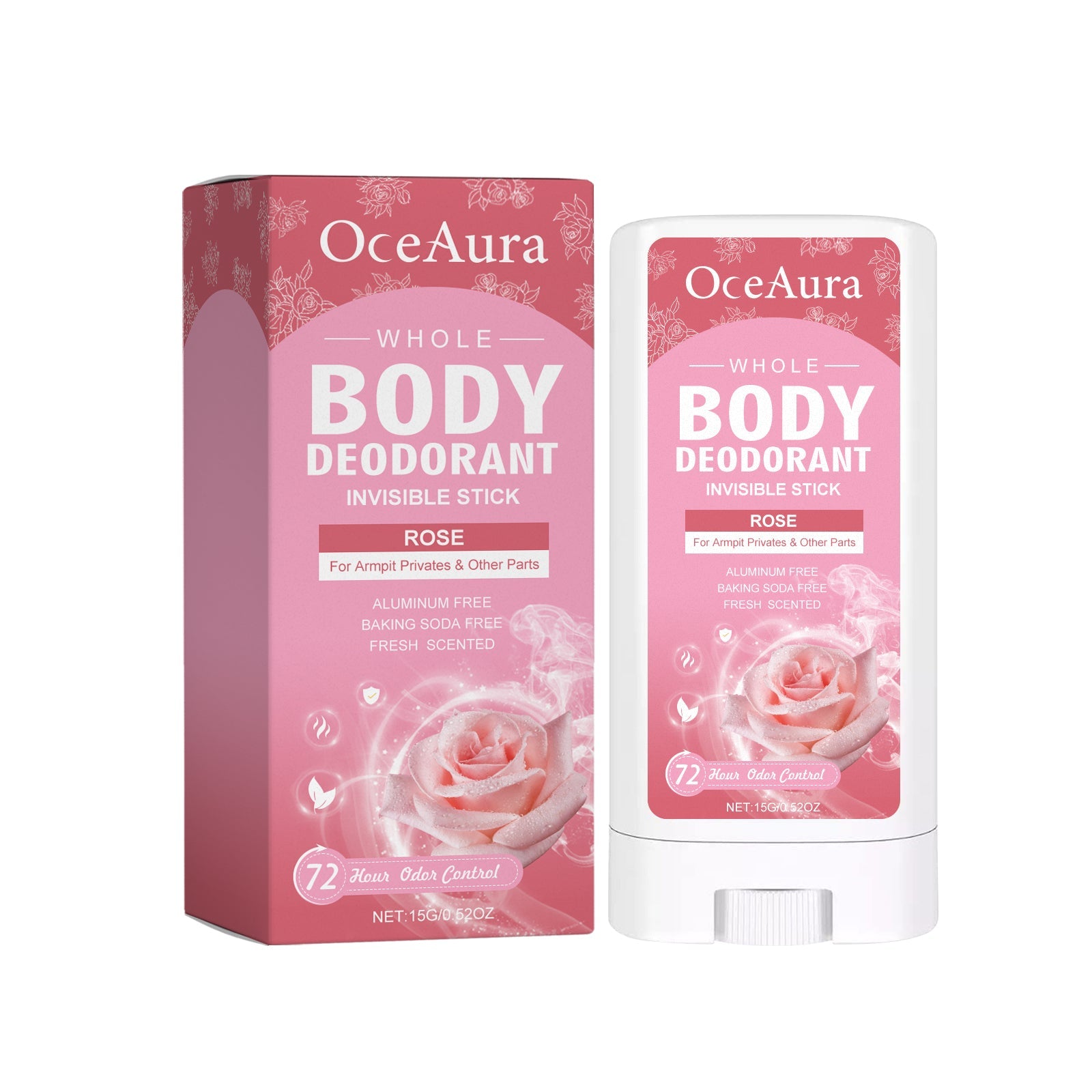 Whole Body Deodorant, Rose Fragrance Naturally Refreshing Lighten Underarm Odor Lasting Fragrance