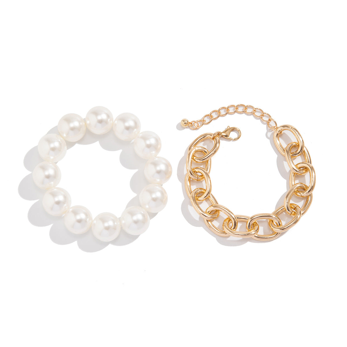 Hot selling geometric bead bracelet for women's fashion, exaggerated large round bead imitation pearl Bracelet