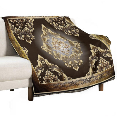 Vintage Style Floral Rustic Greek Key Comfort Throw Blanket