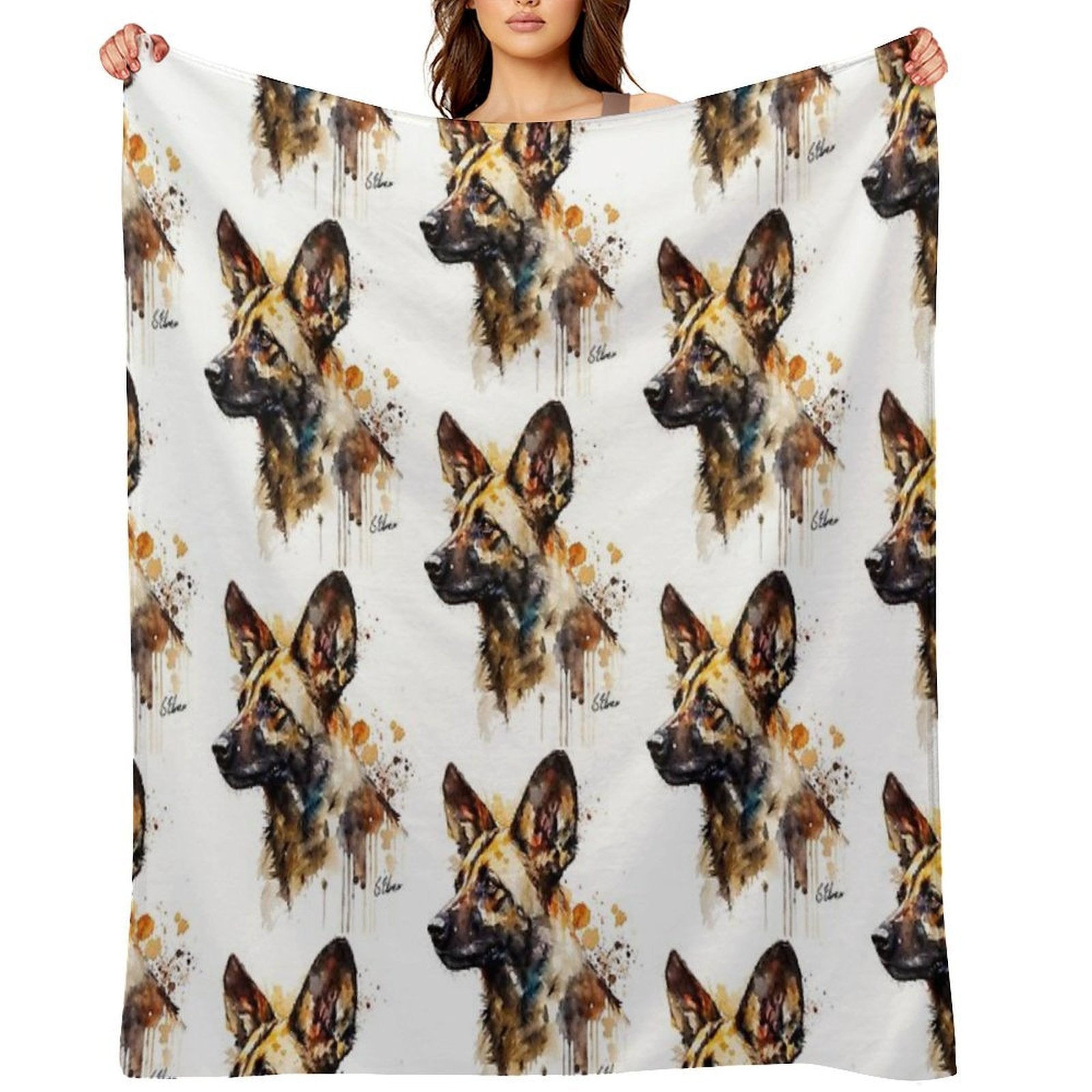 African Wild Dog Compact Throw Blanket