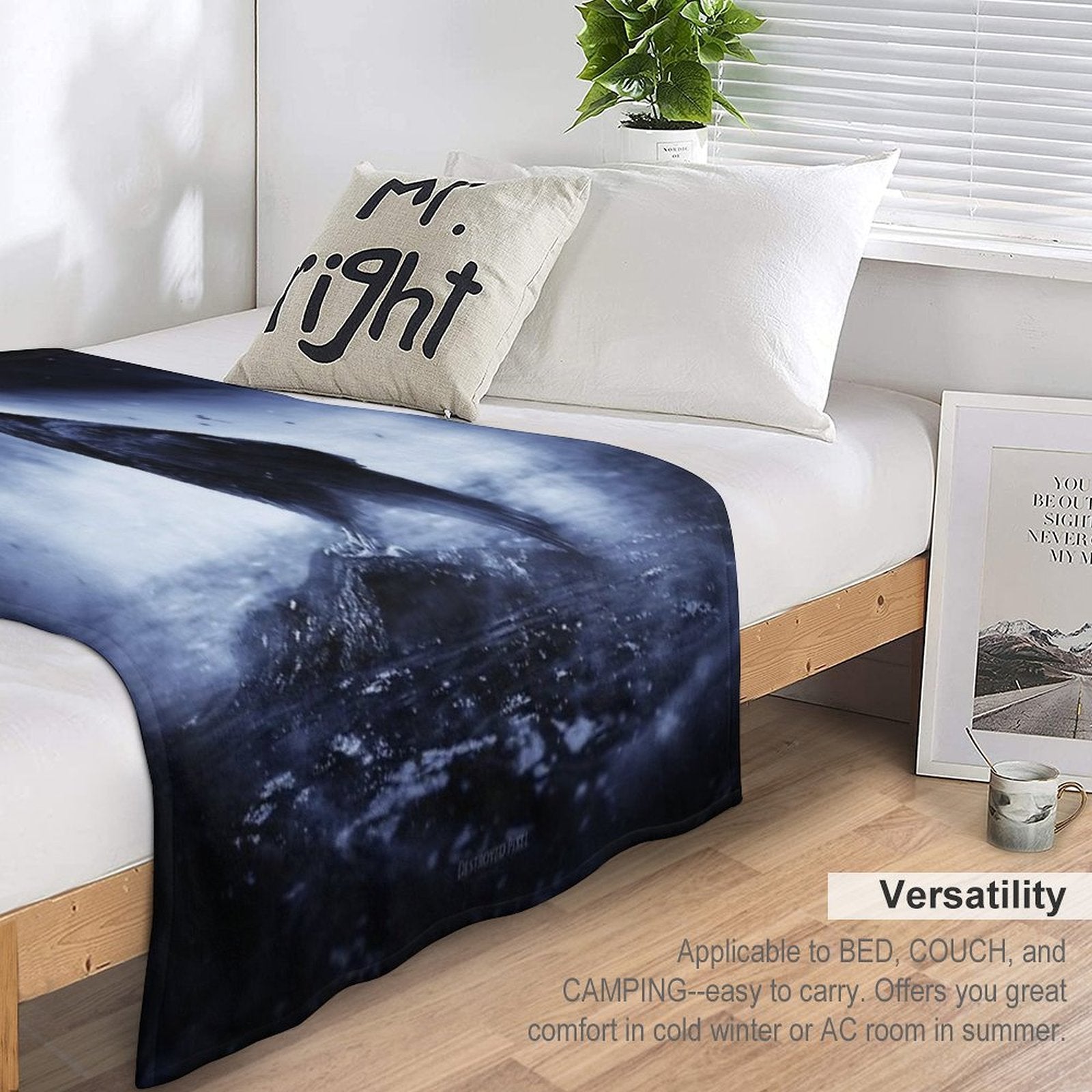 Raven in Mystical Light Lightweight Throw Blanket