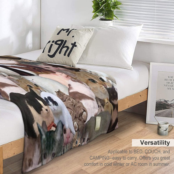 Cat Collage Velvety-soft Throw Blanket