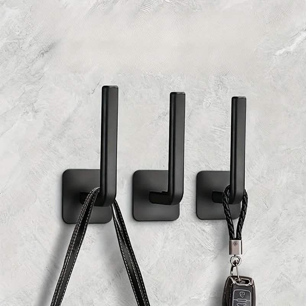 4-Pack: Adhesive Toilet Paper Holder, Wall Mount, White & Black